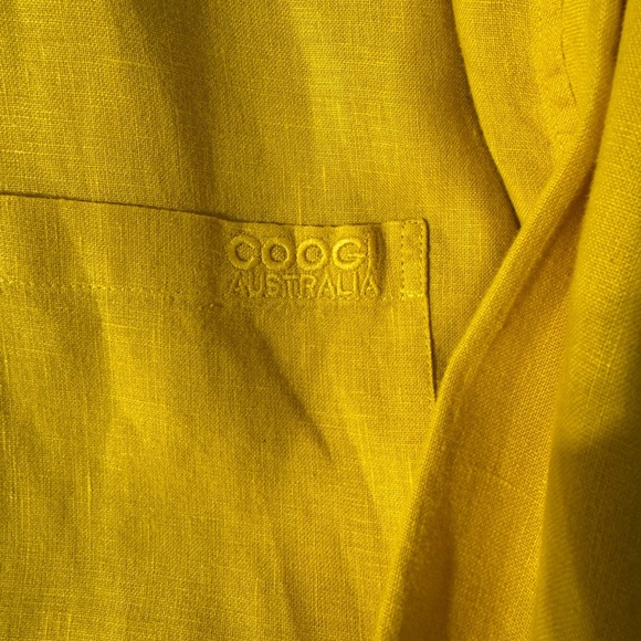 PreOwned Men’s Coogi Long Sleeve 2x Yellow XXL 100% Linen Made in Australia - Picture 5 of 5